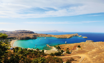 Overview van de zee bij Rhodos