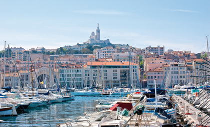 Haven en boten bij Marseille