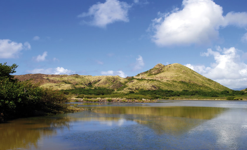 Een meer op St. Kitts