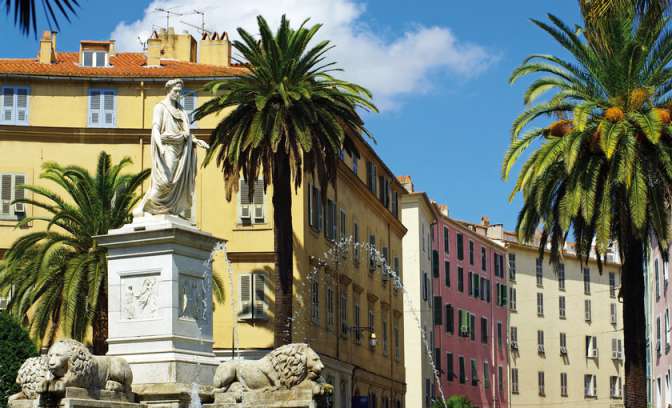 Een fontein in Ajaccio