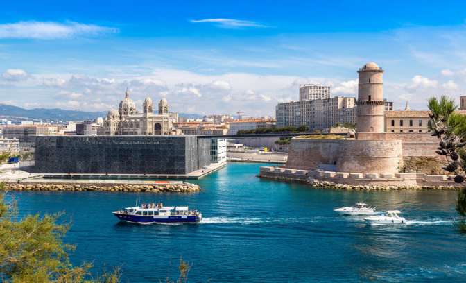 Saint Jean kasteel en de kathedraal de la major in Marseille
