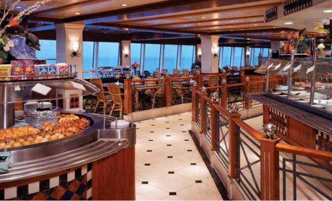 het ontbijtbuffet op de norwegian Spirit