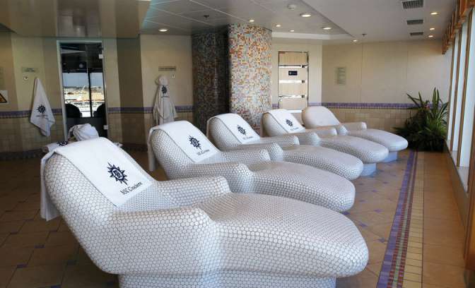 Relaxruimte in de spa op de MSC Sinfonia