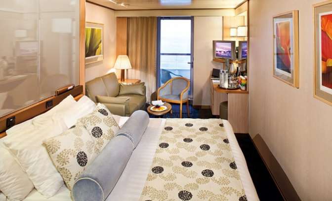 Een balkonhut aan boord van de Zuiderdam van Holland America Line