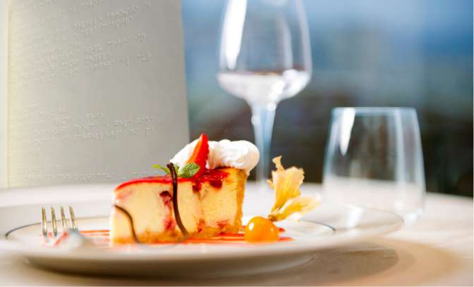 Een dessert op de MSC Fantasia