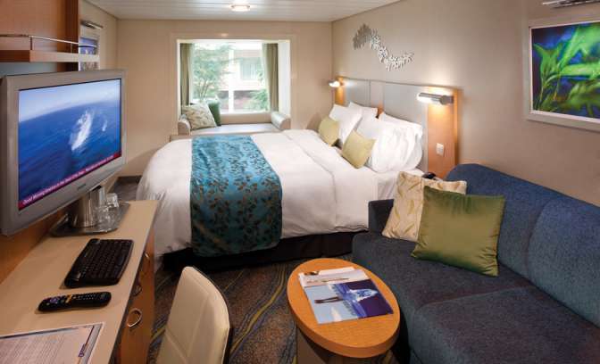 Een buitenhut met zicht op central park op de Allure of the Seas
