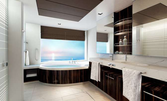 Haven badkamer op de Norwegian Bliss